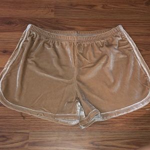rose velvet track shorts